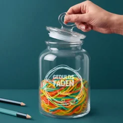 Vorratsglas 'Geduldsfaden' mit Name graviert | Geschenk für Lehrer, Erzieher & Menschen mit Geduld