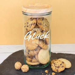 Vorratsglas 'Glück im Glas' mit Name personalisiert | Vorratsdose als Glücksbringer Geschenk für Küche