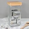 Vorratsglas mit Bambusdeckel & Name personalisiert als Geldgeschenk | Keksdose für Naschkatzen