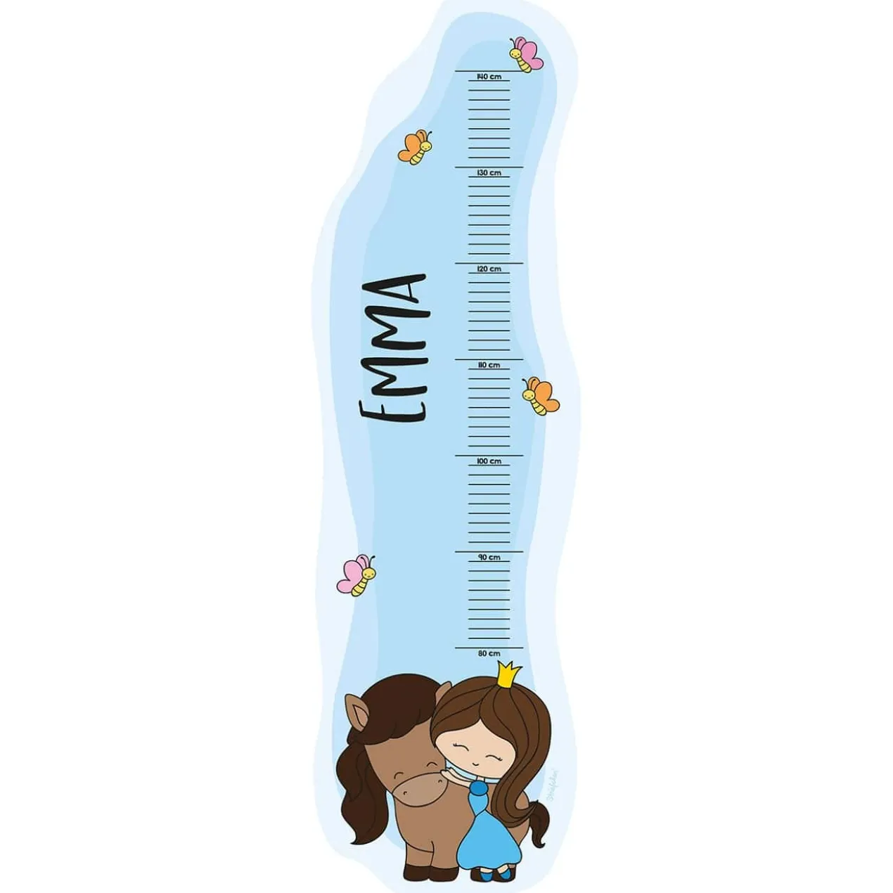Wachstumsmesser Prinzessin mit Wunschname bedruckt
