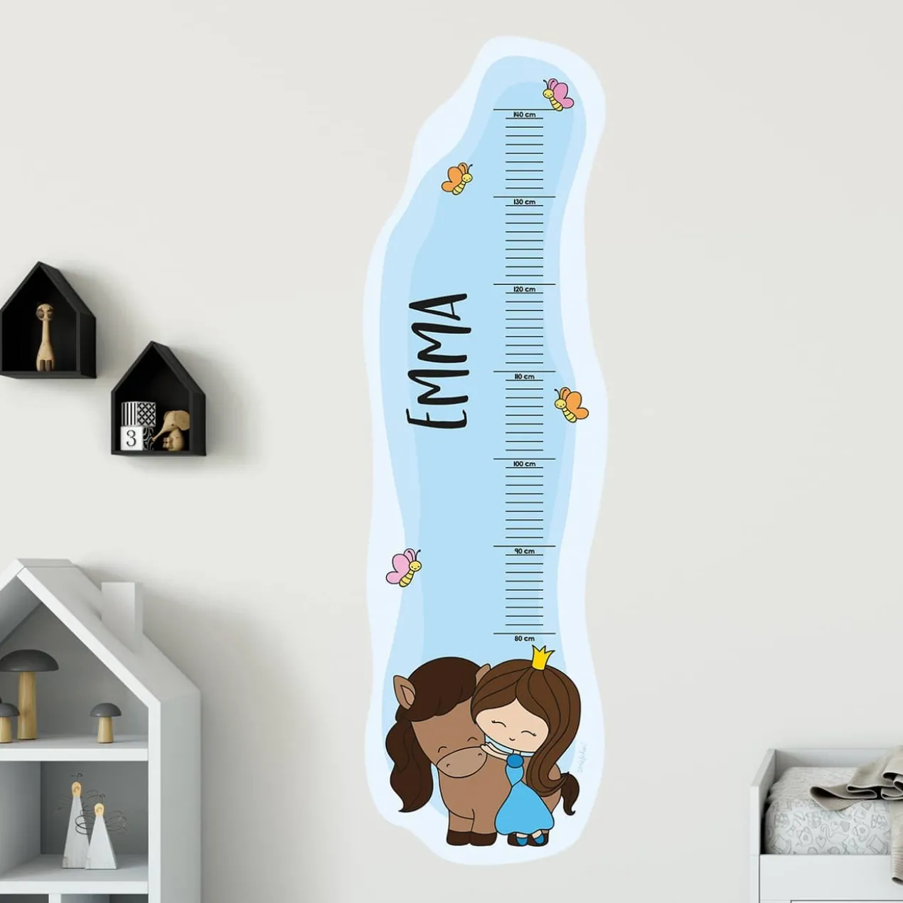 Wachstumsmesser Prinzessin mit Wunschname bedruckt