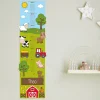 Wandtattoo Messlatte Bauernhof mit Namensaufdruck für Kinderzimmer