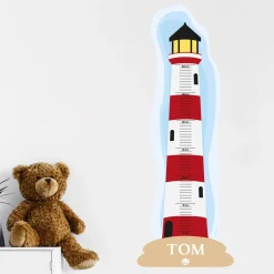 Wandtattoo Messlatte Leuchtturm mit Namensaufdruck für Kinderzimmer
