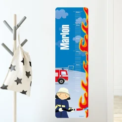Wandtattoo Messlatte mit Feuerwehrmotiv und Namensaufdruck