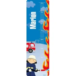 Wandtattoo Messlatte mit Feuerwehrmotiv und Namensaufdruck