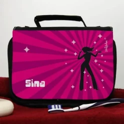 Waschtasche mit Discoqueen-Motiv und Name