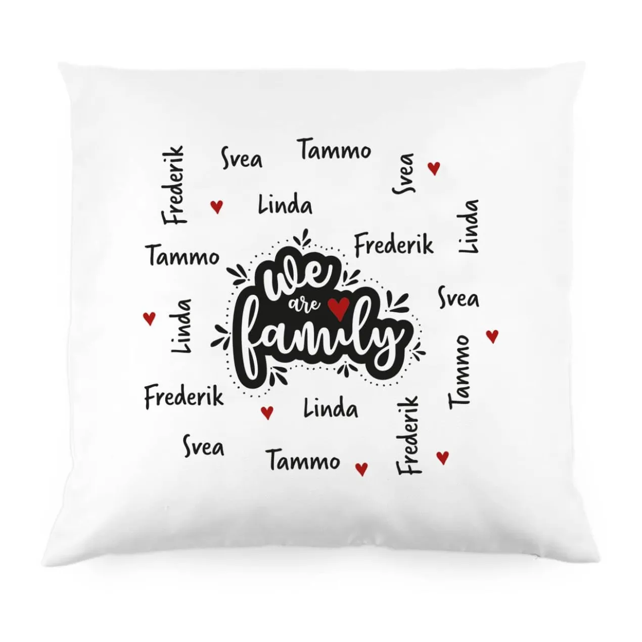 We are family - Kissen mit vier Namen