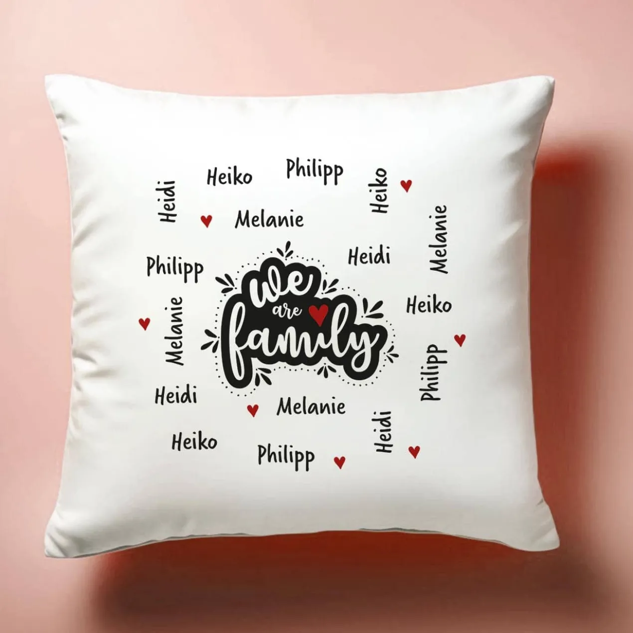 We are family - Kissen mit vier Namen