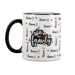 We are family - Tasse mit vier Namen