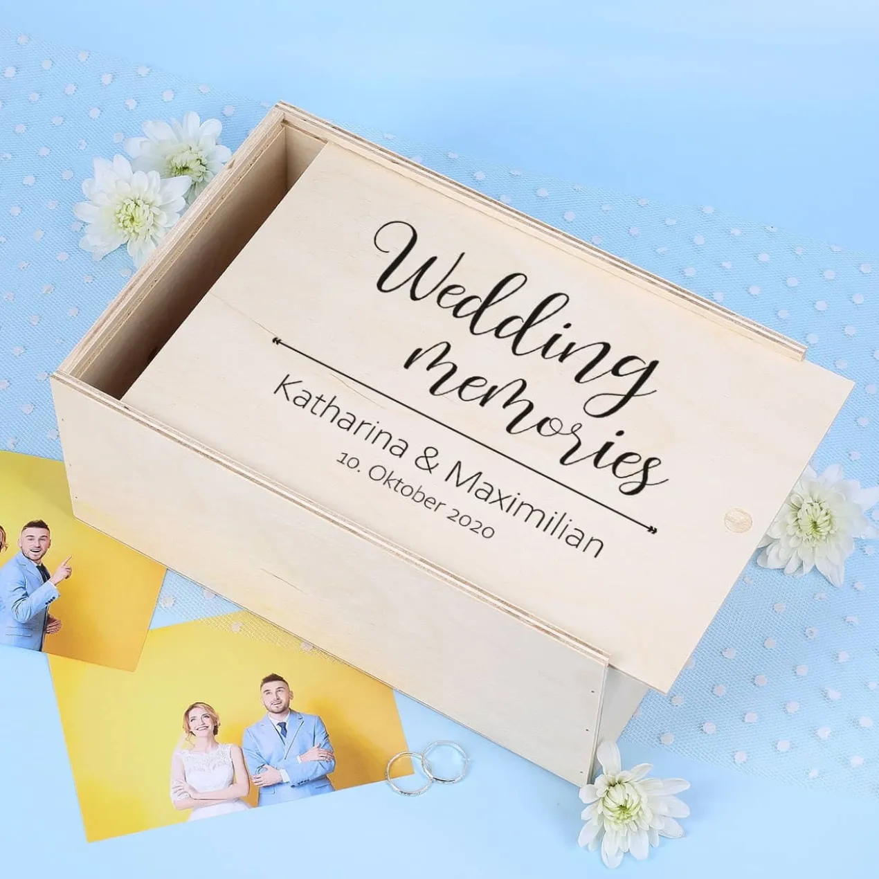 Wedding Memories - Holzbox mit persönlichem Druck