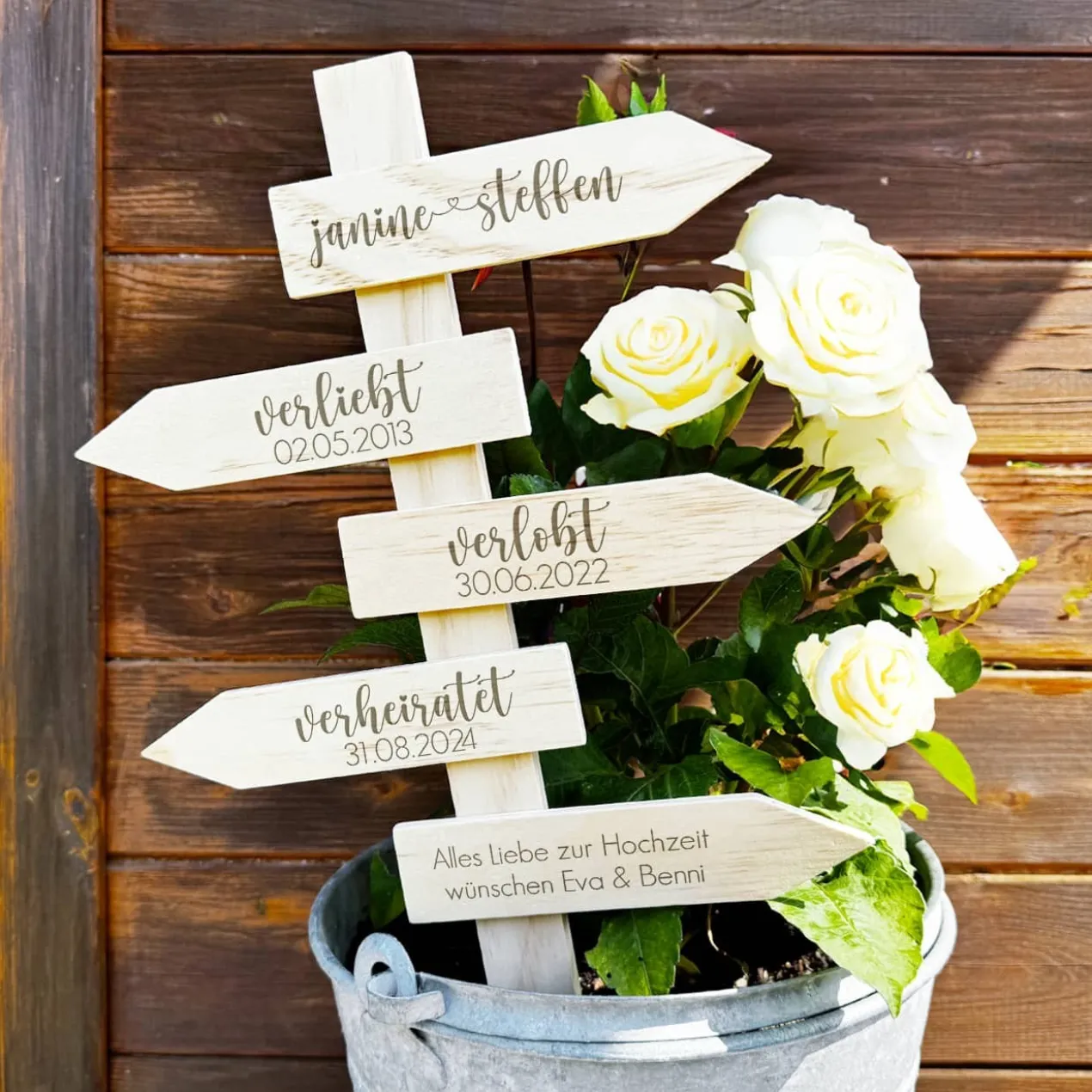 Wegweiser - Verliebt Verlobt Verheiratet - Als Geschenk zur Hochzeit
