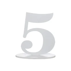 Weiße Dekozahl 5