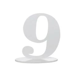 Weiße Dekozahl 9