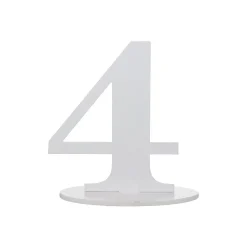 Weiße Dekozahl 4