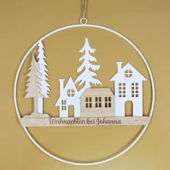 Weihnachten bei - personalisierte Türdekoration mit Name