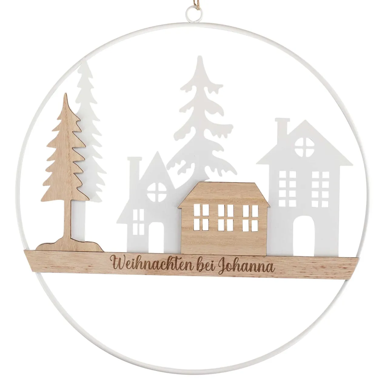 Weihnachten bei - personalisierte Türdekoration mit Name