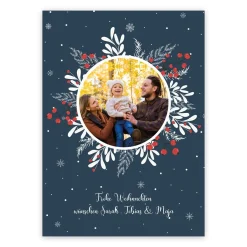 Weihnachtliche Foto Postkarte mit Ihrem Wunschtext