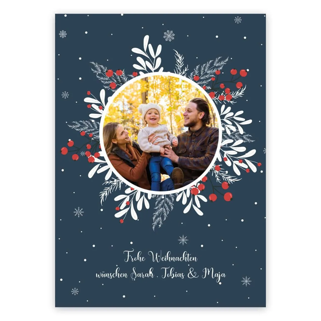 Weihnachtliche Foto Postkarte mit Ihrem Wunschtext