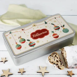 Weihnachtliche Plätzchendose mit Name bedruckt