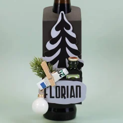 Weihnachtlicher Flaschenanhänger als Geldgeschenk zum selbst Befüllen