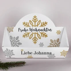 Weihnachtlicher Geschenkkorb aus Karton