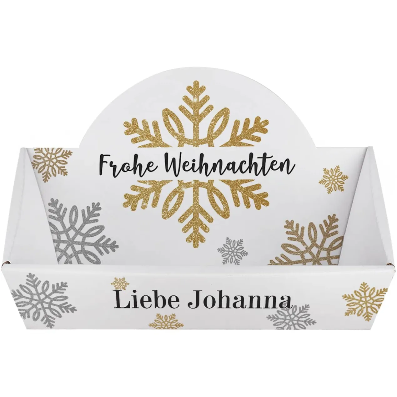 Weihnachtlicher Geschenkkorb aus Karton