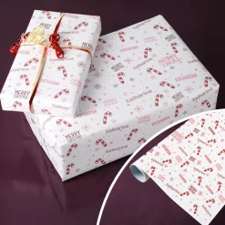 Weihnachtliches Geschenkpapier mit Name