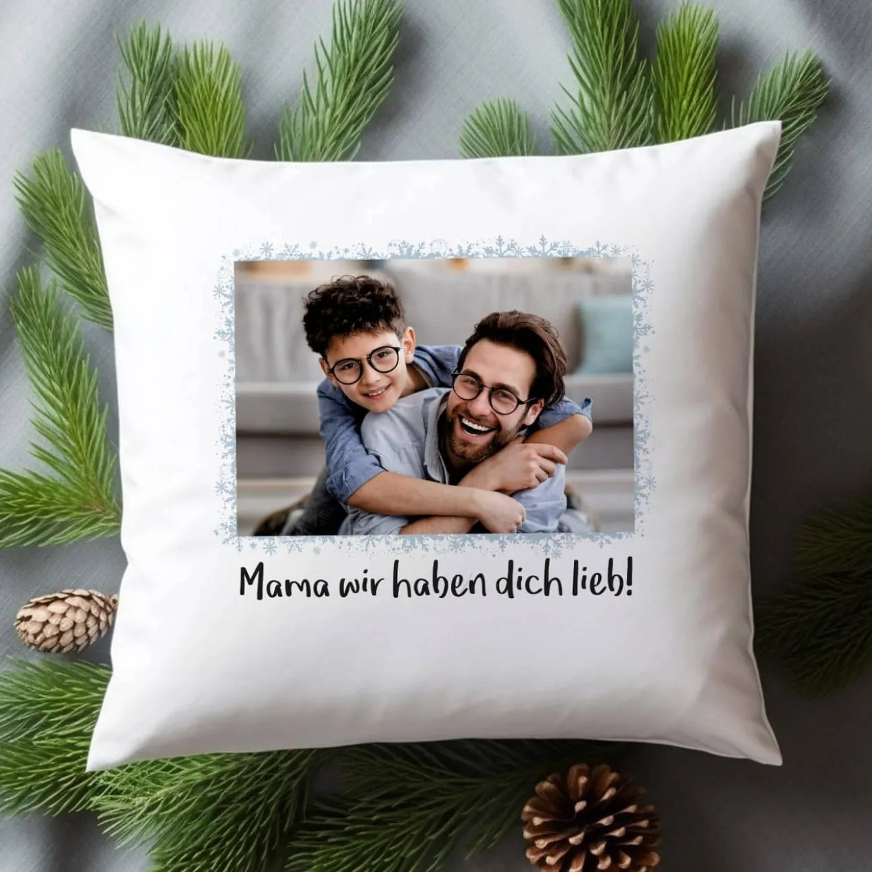 weihnachtliches Kissen - mit Ihrem Foto und Text