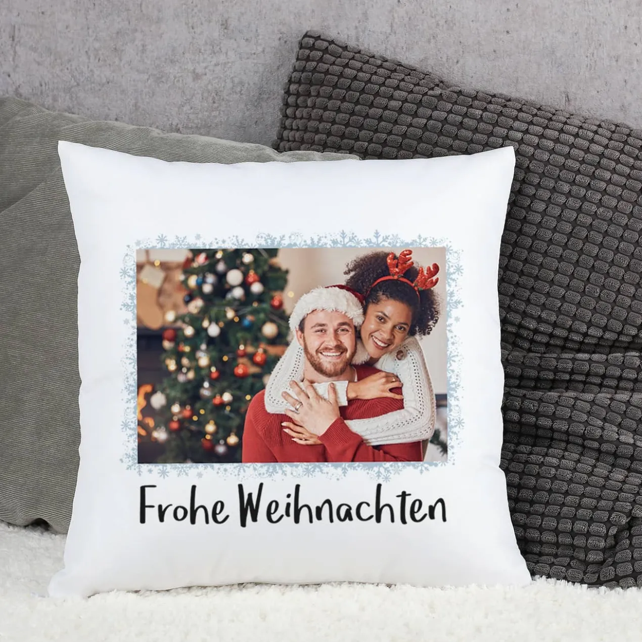 weihnachtliches Kissen - mit Ihrem Foto und Text