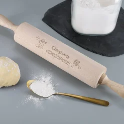 Weihnachtsbäckerei - Nudelholz mit Name graviert