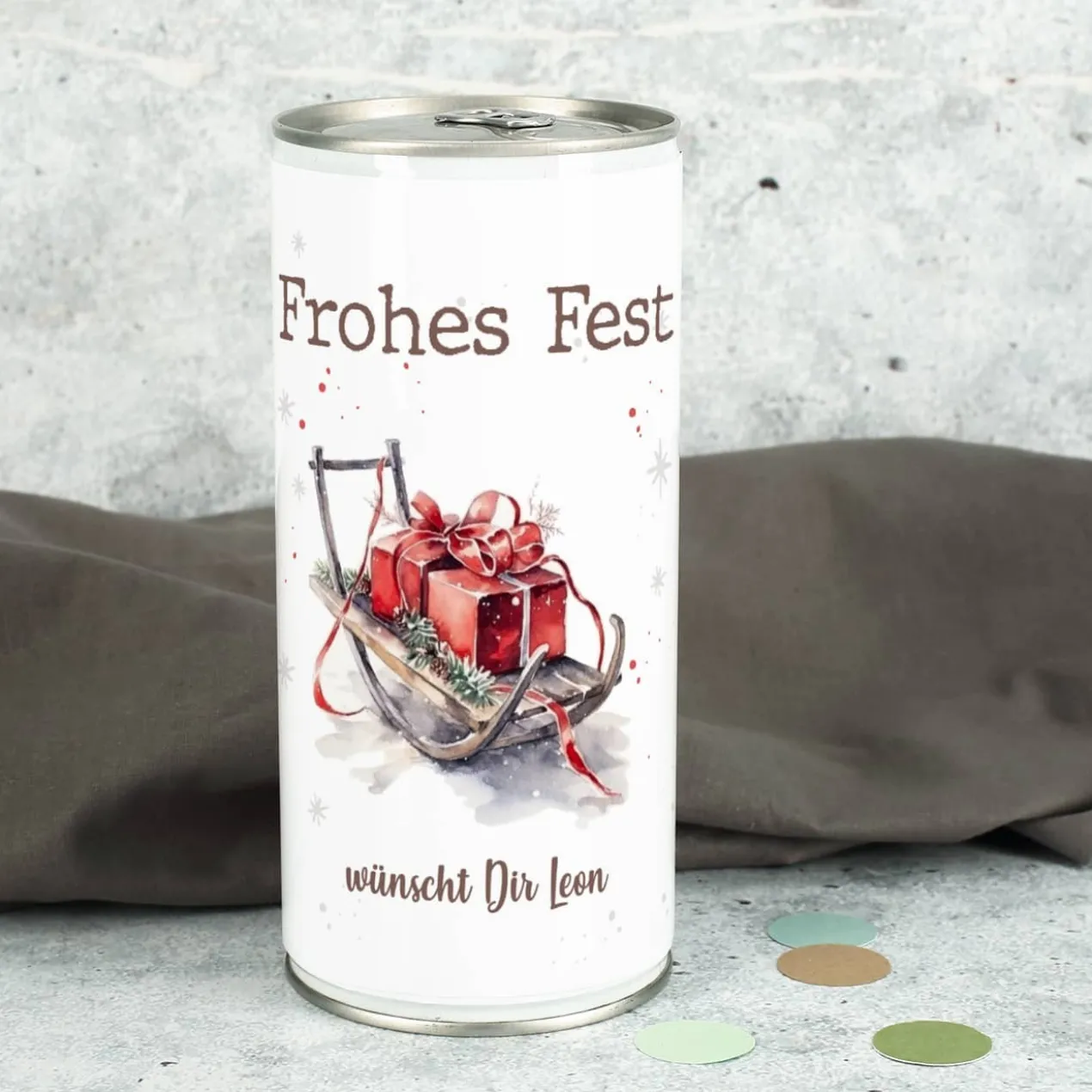 Weihnachts-Bier mit Ihrem Text & Santa's Fuhrpark