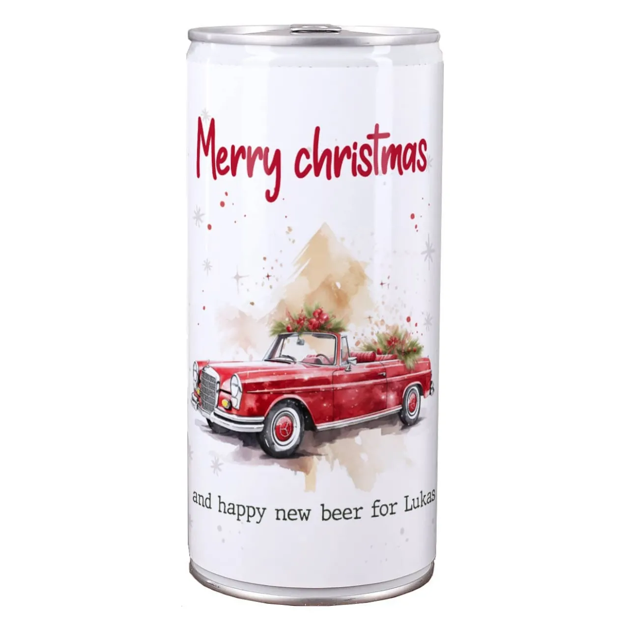 Weihnachts-Bier mit Ihrem Text & Santa's Fuhrpark