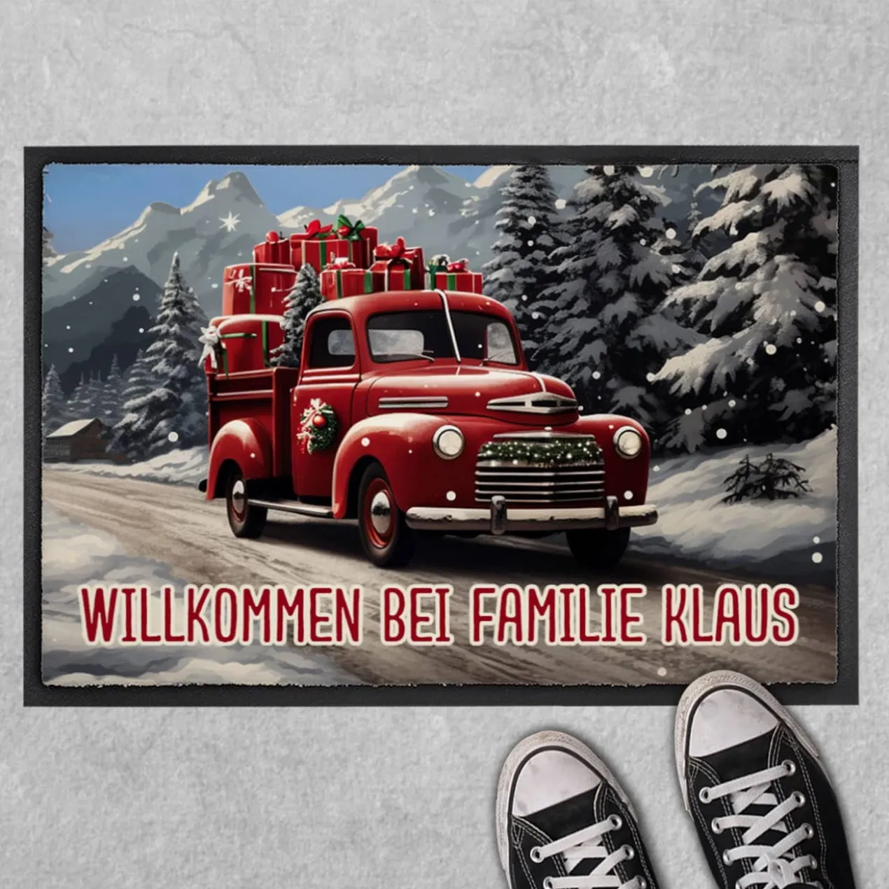 Weihnachts-Fußmatte mit Ihrem Text - verschiedene Motive zur Auswahl