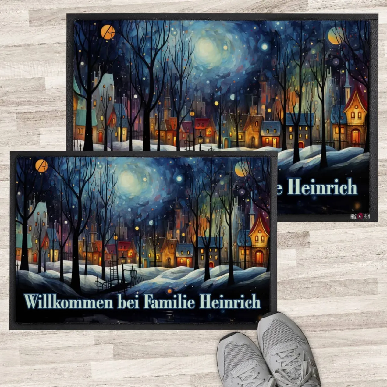 Weihnachts-Fußmatte mit Ihrem Text - verschiedene Motive zur Auswahl