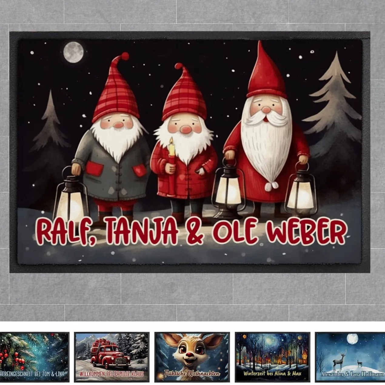 Weihnachts-Fußmatte mit Ihrem Text - verschiedene Motive zur Auswahl