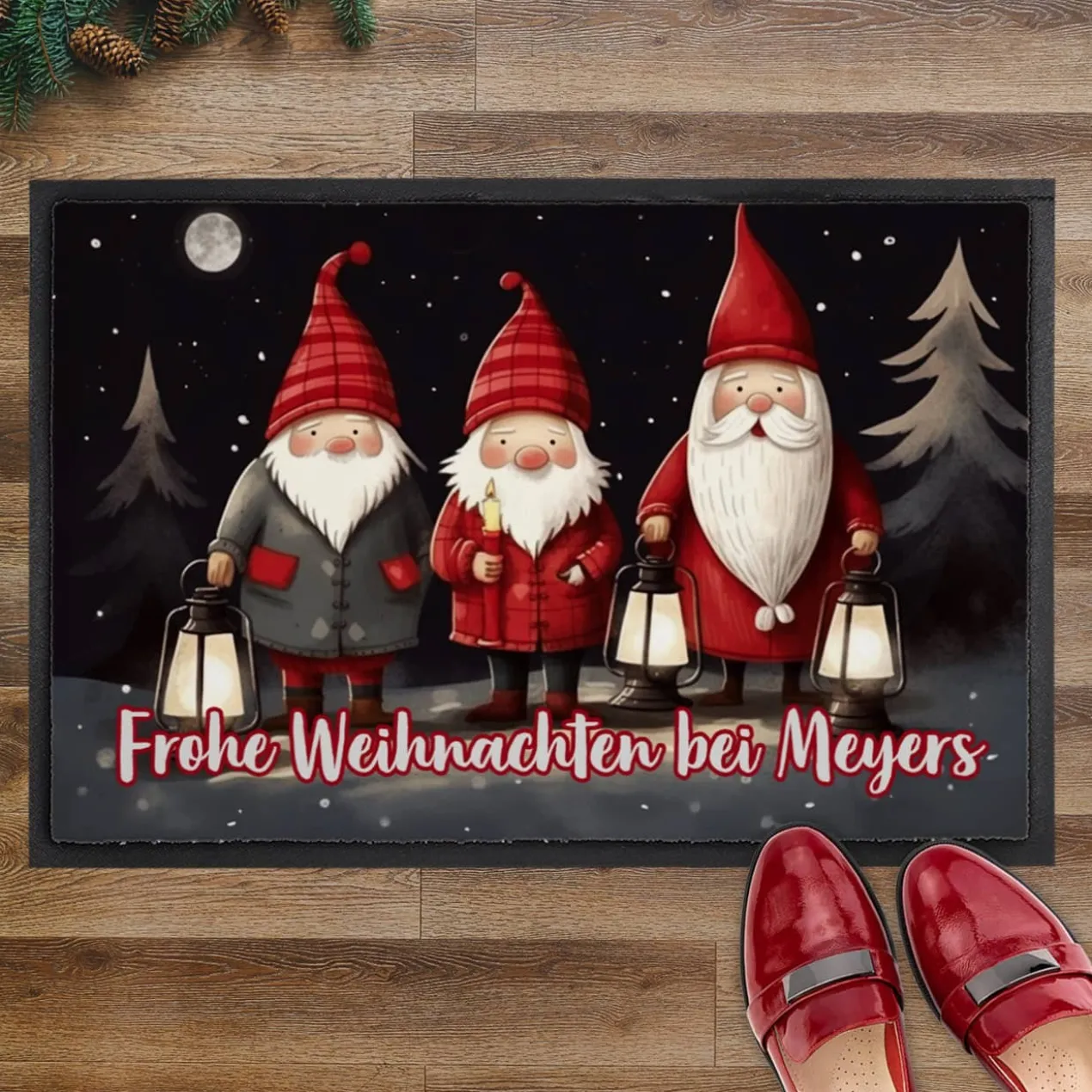 Weihnachts-Fußmatte mit Ihrem Text - verschiedene Motive zur Auswahl