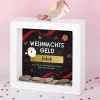 Weihnachtsgeld - Bilderrahmen Spardose mit Name und Wunschtext
