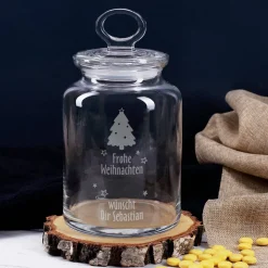 Weihnachtsgeschenk Glasdose zum Befüllen