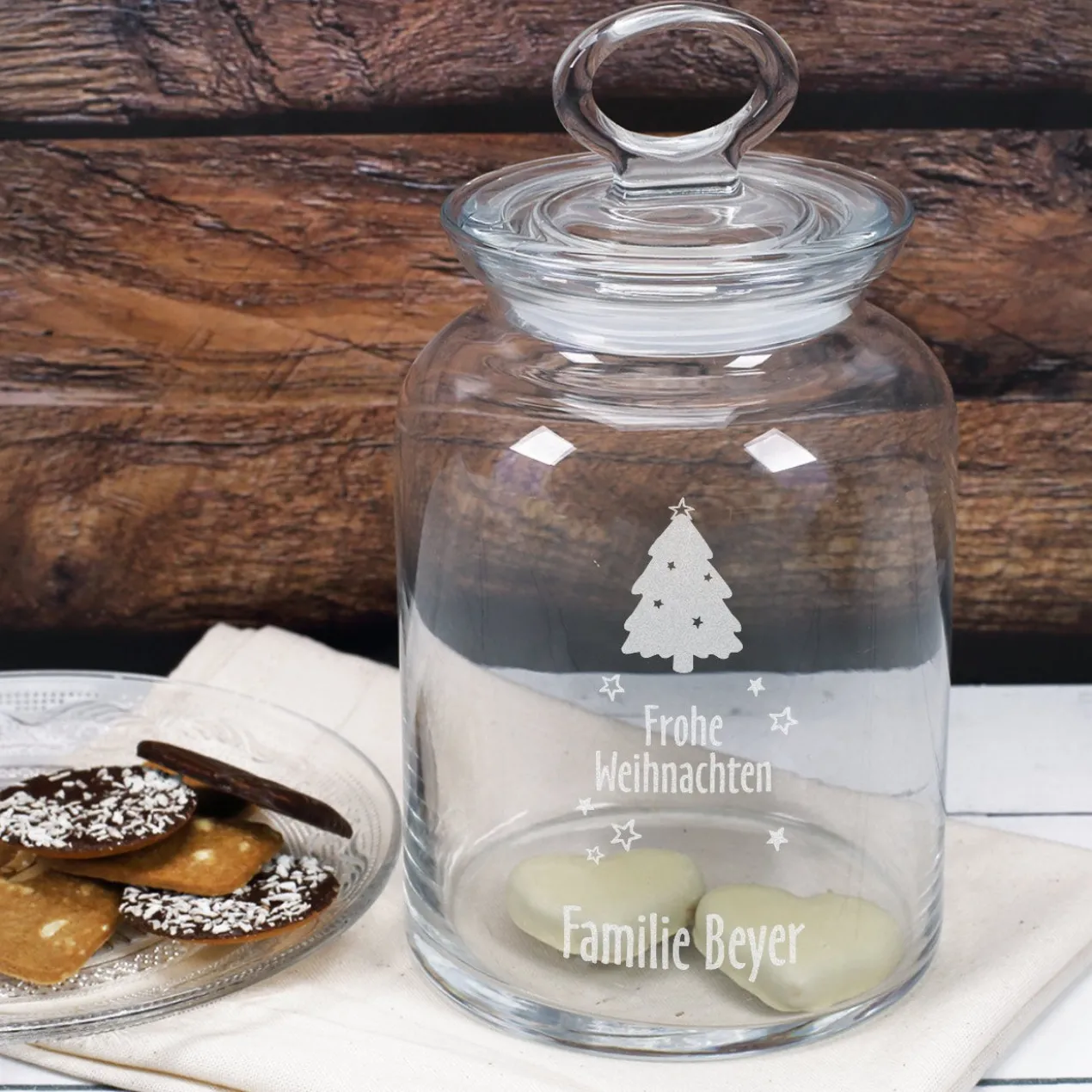Weihnachtsgeschenk Glasdose zum Befüllen