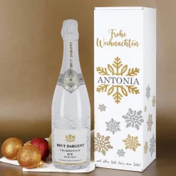 Weihnachtsgeschenk - Sekt Brut D'Argent mit persönlicher Verpackung