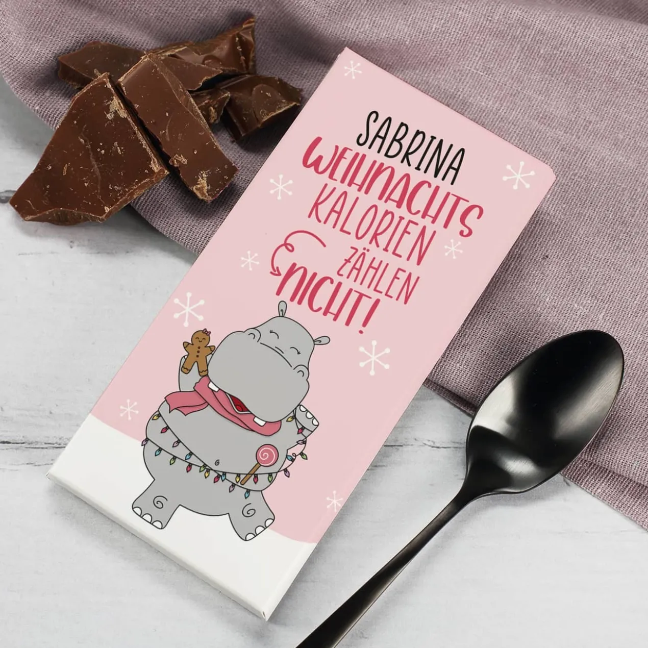 Weihnachtskalorien zählen nicht! - Geschenkset zu Weihnachten mit Tasse und Schoki
