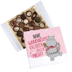 Weihnachtskalorien zählen nicht! - Lindt Pralinen mit Namensaufdruck und Nilpferd