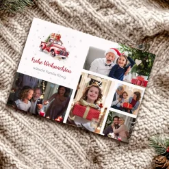 Weihnachtskarte mit Ihren Fotos und festlichem Pick-up