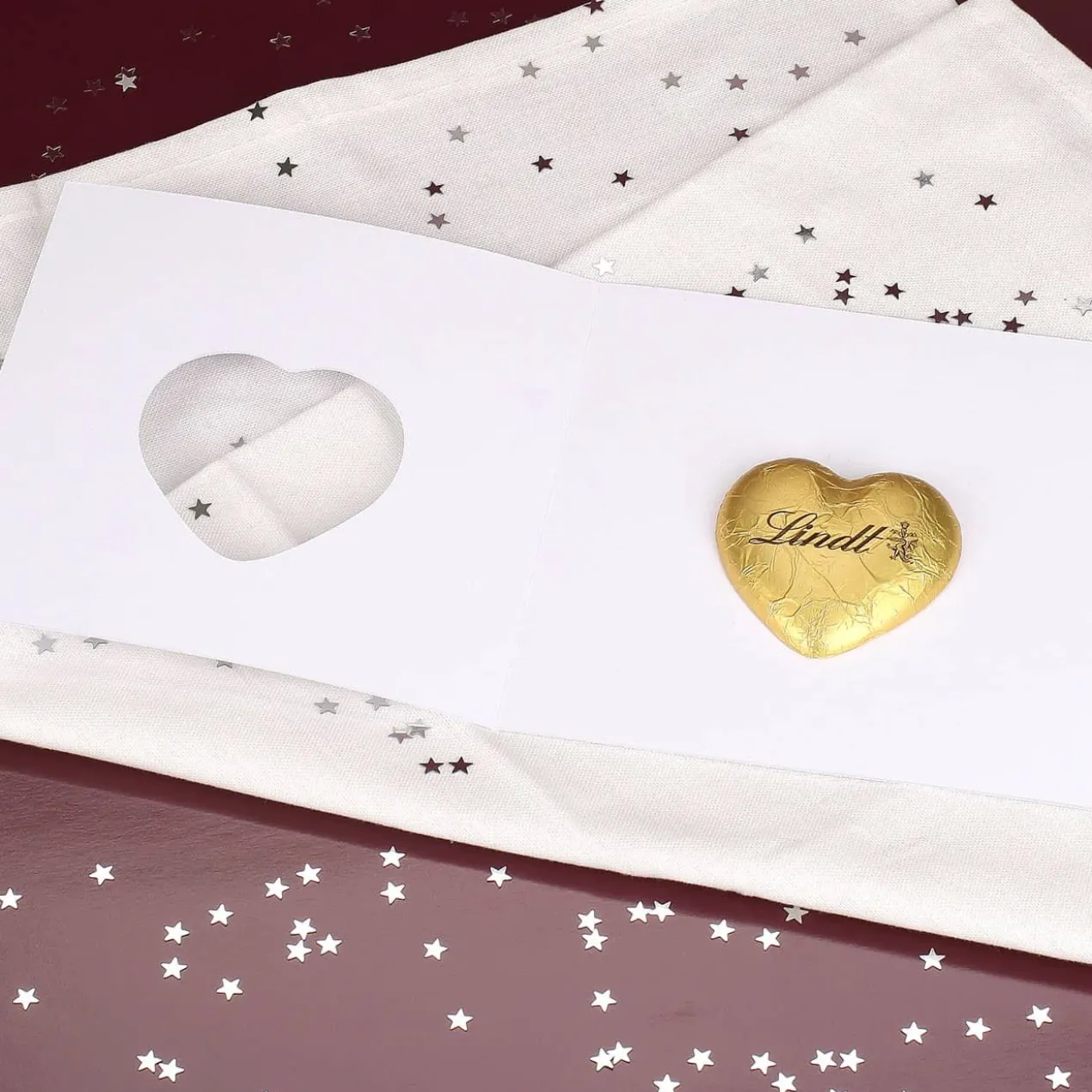 Weihnachtskarte mit leckerer Lindt Schokolade