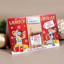 Weihnachtskarte - Mäuse zum Verjubeln - mit Mausefalle