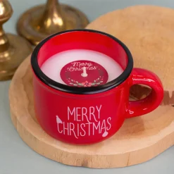 Weihnachtskerze in Dolomitetasse mit Motivauswahl