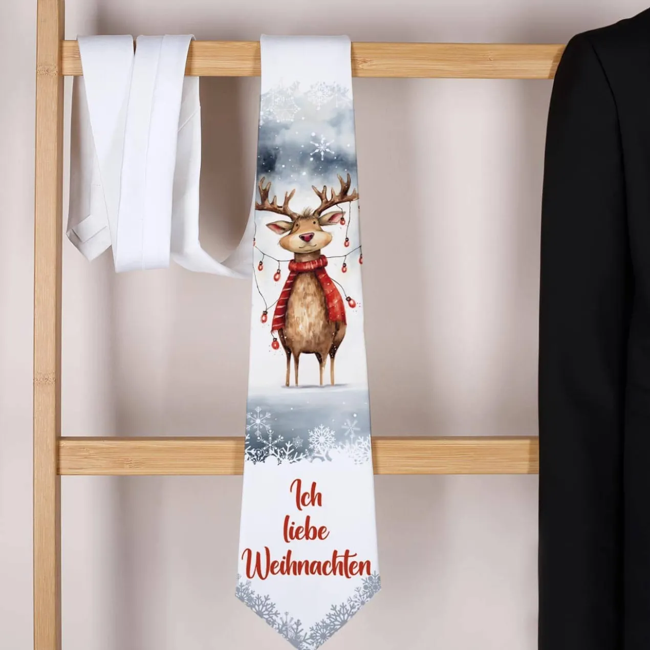 Weihnachts-Krawatte - Crazy Christmas - mit Ihrem Text, 3 Motive zur Auswahl