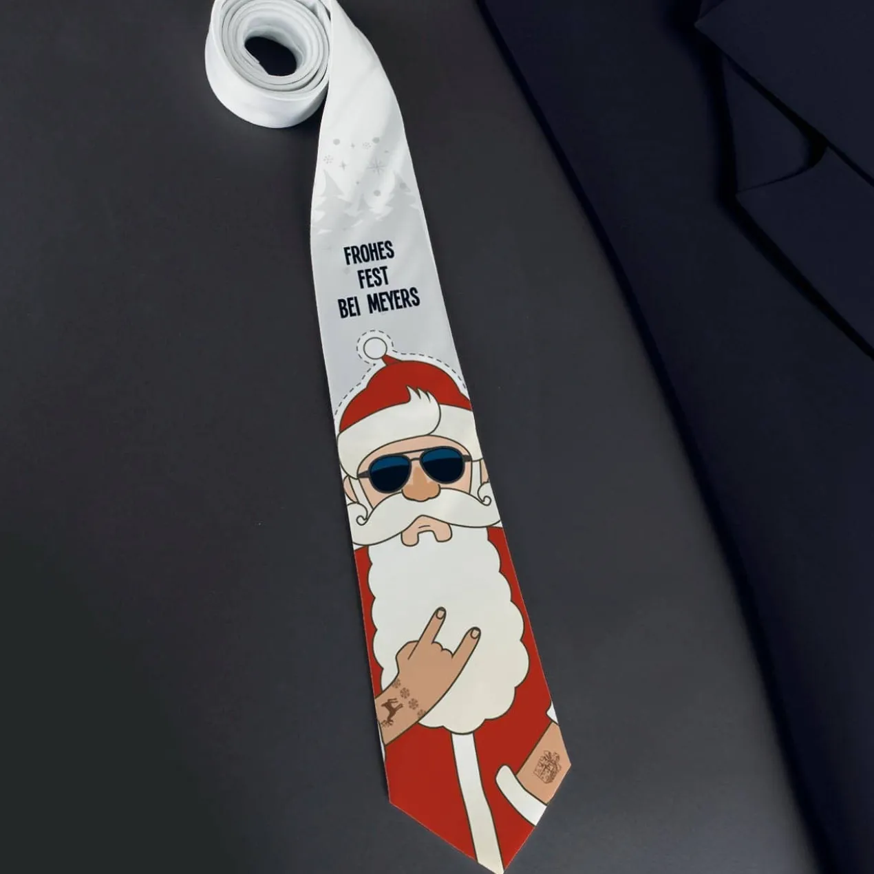 Weihnachts-Krawatte - Crazy Christmas - mit Ihrem Text, 3 Motive zur Auswahl