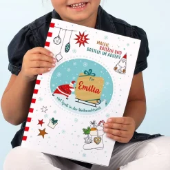 Weihnachts-Malbuch mit Name - 24 Seiten Malen, Basteln, Rätseln DIN A4