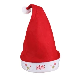 Weihnachtsmütze mit Namensaufdruck und Sternchen